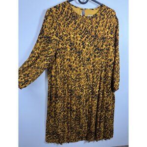 Nanette Lepore Women's Leopard Print Dress Yellow Black Size 8 NWT‎